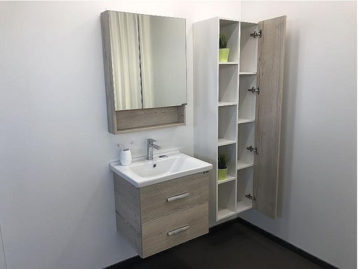 Зеркальный шкаф Comforty Парма 60 00004143488 Дуб дымчатый