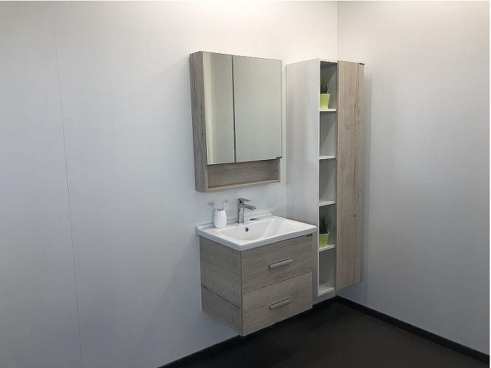 Зеркальный шкаф Comforty Парма 60 00004143488 Дуб дымчатый