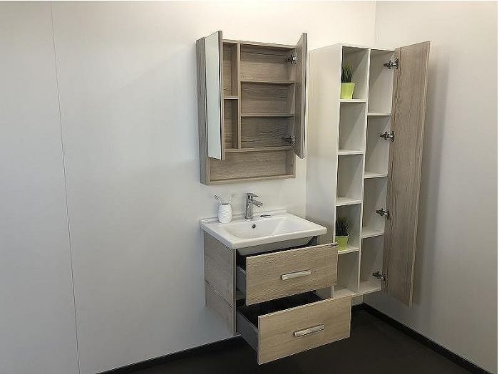 Зеркальный шкаф Comforty Парма 60 00004143488 Дуб дымчатый