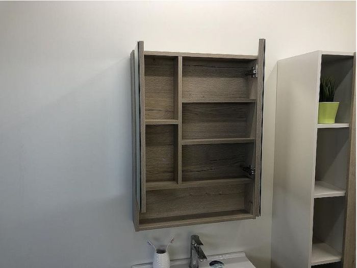 Зеркальный шкаф Comforty Парма 60 00004143488 Дуб дымчатый