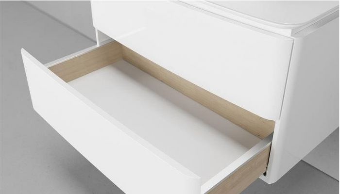 Тумба под раковину Velvex Luna 60 tp.LUN.60.2Y подвесная Белая глянцевая