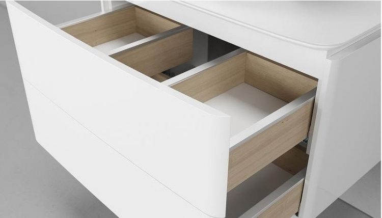 Тумба под раковину Velvex Luna 60 tp.LUN.60.2Y подвесная Белая глянцевая