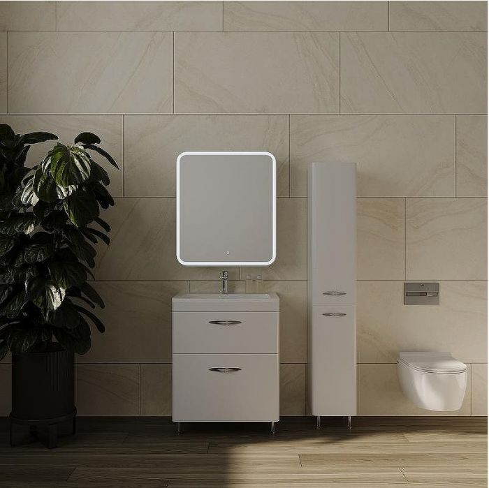 Шкаф пенал Style Line Каре Люкс Plus 30 СС-00002325 с бельевой корзиной Белый