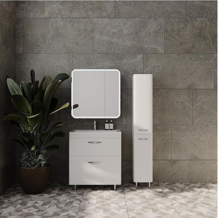 Шкаф пенал Style Line Каре Люкс Plus 30 СС-00002325 с бельевой корзиной Белый