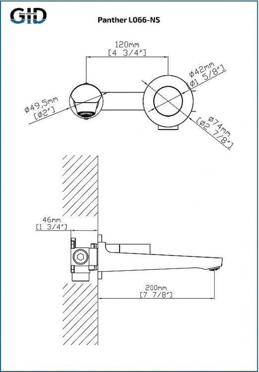Смеситель для раковины Gid Panther L066GMNS цвет Вороненая сталь