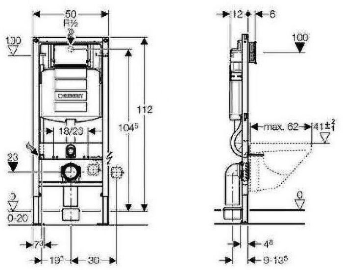 Комплект унитаза AQUAme AQM2004 с инсталляцией Geberit Duofix Sigma UP320 111.300.00.5 с сиденьем Микролифт