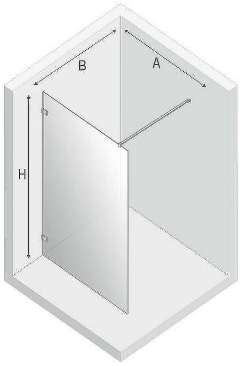 Душевая перегородка New Trendy Avexa Chrome 110 EXK-1544 профиль Хром стекло прозрачное