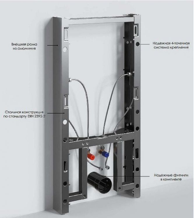 Инсталляция WasserKRAFT Naab 86BDT.050.BL для биде Черная