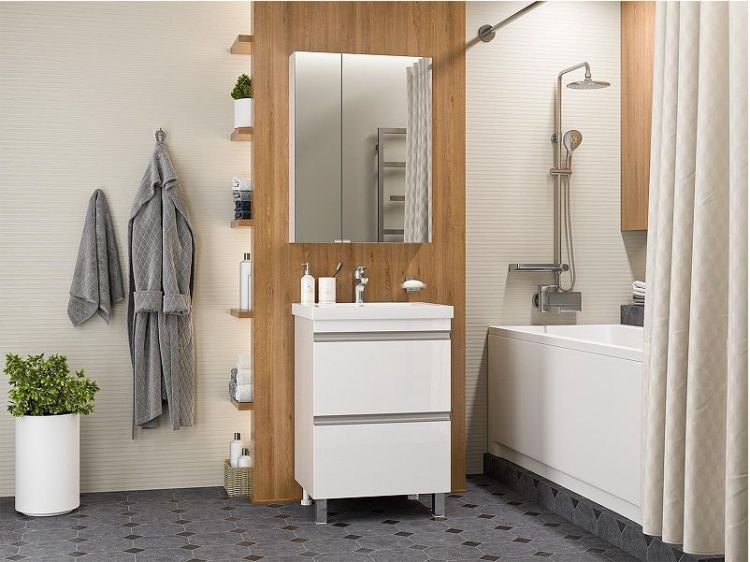 Тумба с раковиной Misty Ингрид 60 УТ000015039 Белая