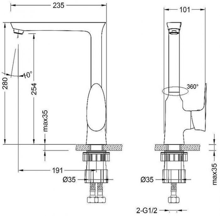 Смеситель для кухни Lemark Nero LM0205C Хром
