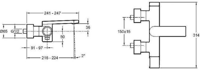 Смеситель для ванны Jacob Delafon Composed E73095-CP Хром