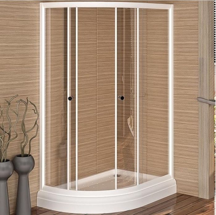 Душевой уголок Radomir 116x76 1-09-1-0-0-0080 профиль Белый стекло прозрачное