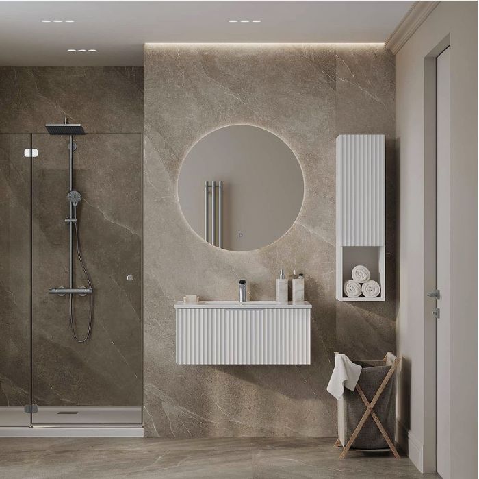 Шкаф пенал ЗОВ Кито Флавио 27 KPFB подвесной цвет Белый PET