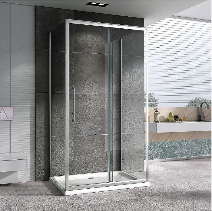 Душевой уголок Abber Schwarzer Diamant 110x90 AG30110H-S90-S90 профиль Хром стекло прозрачное
