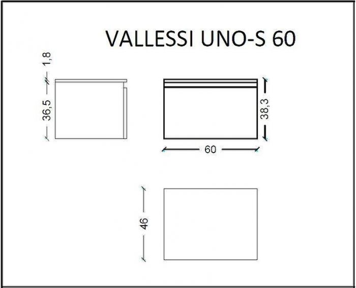 Тумба Boheme Armadi Art Vallessi UNO-S 60 897-060-L подвесная Light Oak