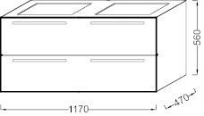 Тумба подвесная Jacob Delafon STRUKTURA EB1279 117 см