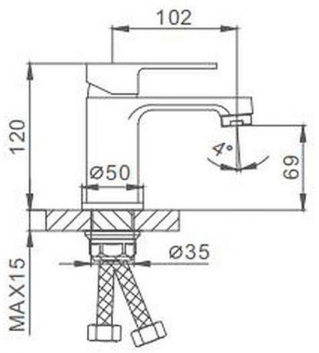 Смеситель для раковины Frap H41 F1041 Белый Хром