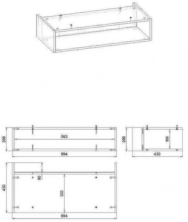 Ниша для тумбы Бриклаер Кристалл 90 4627125415913 Дуб Бунратти