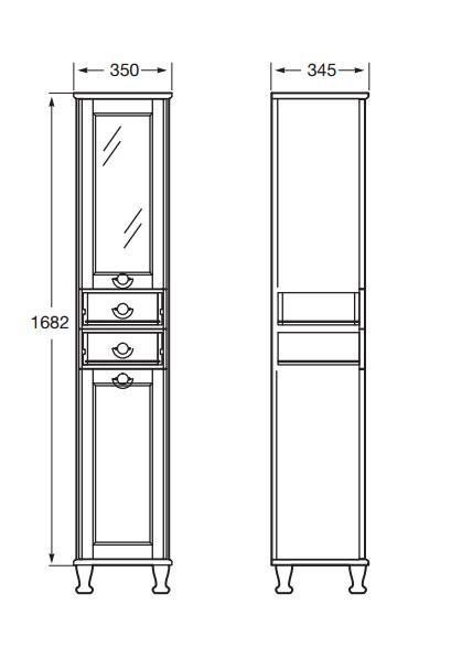 Шкаф-пенал Roca America ZRU9302796 правосторонний, орех