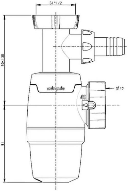 Сифон для кухонной мойки Wirquin Neo 30987074 Белый