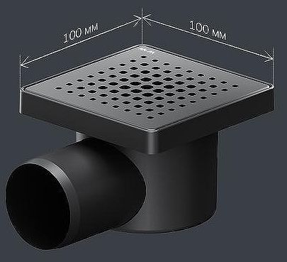 Душевой трап AM.PM PrimeFlow 10 W02BD-P11-010-01BM с Черной матовой решеткой Cut Gradient