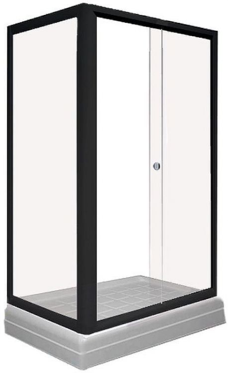 Душевой уголок Radomir Верчелли 120x80 R 1-03-6-2-0-0120 профиль Черный стекло прозрачное