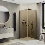 Душевой уголок Maybah Glass MGY-1297-2 800x800x1980 на монопетлях Бронза стекло бронзовое