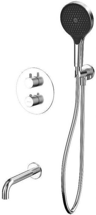 Смеситель для ванны Whitecross Y brushed nickel YSET10TOPNIB с термостатом Брашированный никель