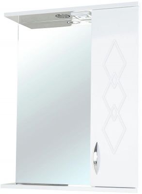 Зеркало со шкафом Bellezza Элеганс 65 R 4618610521011 с подсветкой Белое