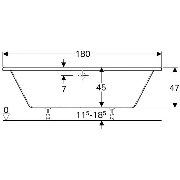 Акриловая ванна Geberit iCon 180x85, 650400000 Акриловая ванна Geberit iCon 180x85, 650400000