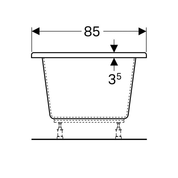 Акриловая ванна Geberit iCon 180x85, 650400000 Акриловая ванна Geberit iCon 180x85, 650400000