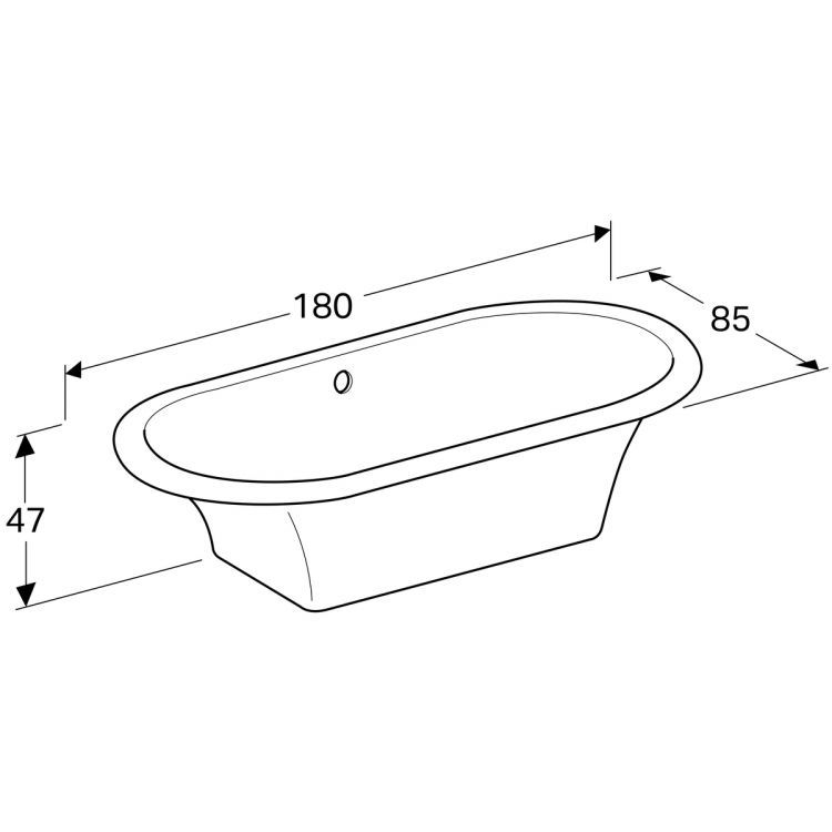 Акриловая ванна Geberit iCon 180x85, 650400000 Акриловая ванна Geberit iCon 180x85, 650400000