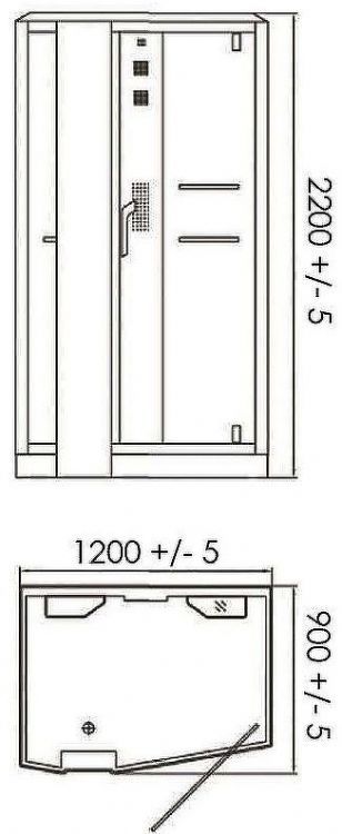 Душевая кабина Orans SR-89105 LS Black 120x90 L 89105LB с баней с гидромассажем
