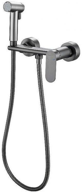 Гигиенический душ со смесителем Haiba HB5516-3 Оружейная сталь