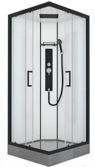 Душевая кабина Black&White Galaxy 8002900 с гидромассажем профиль Черный задняя стенка Белая