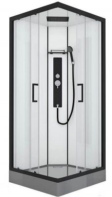 Душевая кабина Black&amp;White Galaxy 8002900 с гидромассажем профиль Черный задняя стенка Белая