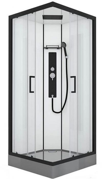 Душевая кабина Black&White Galaxy 8002900 с гидромассажем профиль Черный задняя стенка Белая