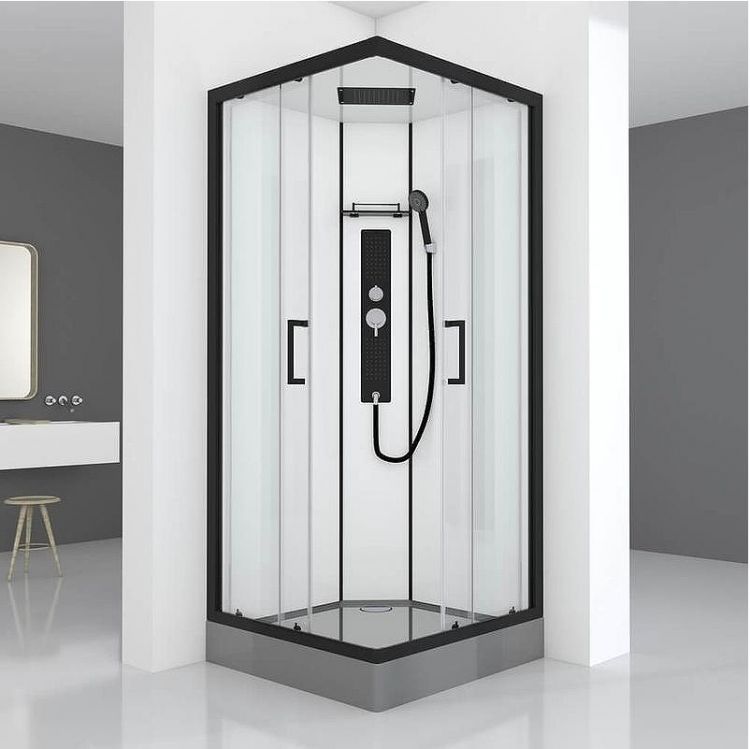 Душевая кабина Black&White Galaxy 8002900 с гидромассажем профиль Черный задняя стенка Белая