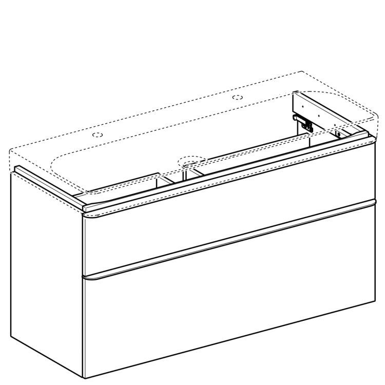 Тумба под раковину Geberit Smyle Square 120x61.7, песчаный глянец [500.355.JL.1]
