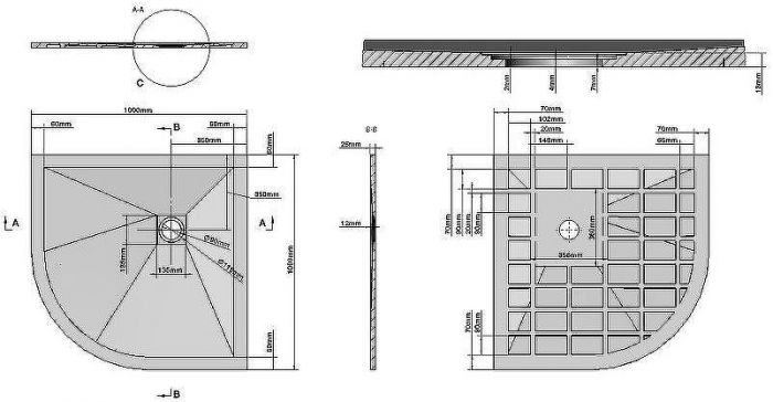 Душевой поддон из искусственного камня Grossman Strong 100x100 GR-S1100100 Белый