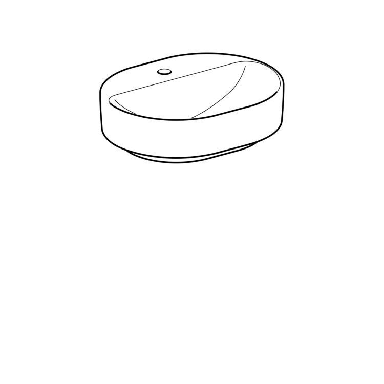 Раковина Geberit VariForm с установкой на столешницу эллиптической формы, 50х40 см, 50х40 см, с отв. под смеситель, без отв. перелива [500.776.01.2]