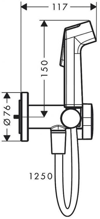 Гигиенический душ со смесителем Hansgrohe Set HG Bidette 29232670S Черный матовый