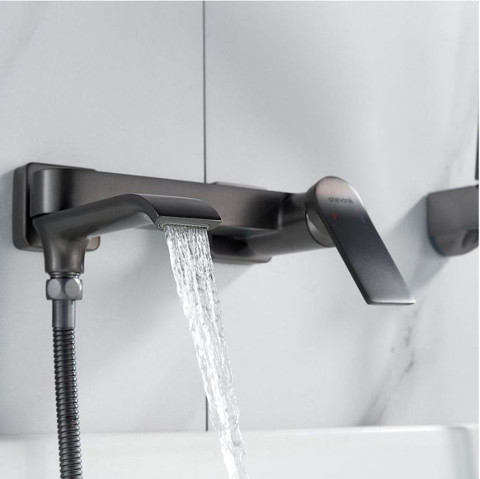 Смеситель для ванны Shevanik S4102T цвет Оружейная сталь