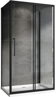 Душевой уголок Abber Schwarzer Diamant 160х80 AG30160BH-S80B-S80B профиль Черный стекло прозрачное