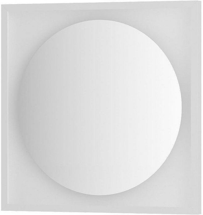 Зеркало Defesto Eclipce 60х60 DF 2236 с подсветкой 12W-3000К/в багетной раме/Без выключателя/Теплый белый свет/Белая рама