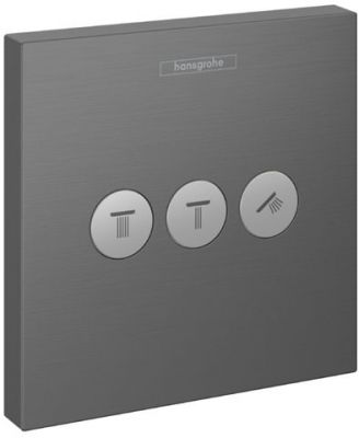 Hansgrohe ShowerSelect Вентиль, скрытого монтажа, для 3 потребителей, цвет: шлифованое черный хром