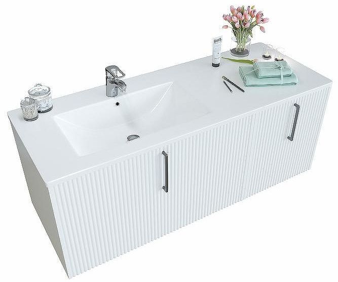 Тумба с раковиной SanVit Рольф L 120 krolfL120 подвесная Белый глянец