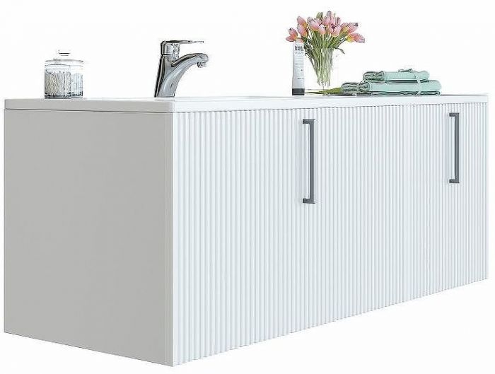 Тумба с раковиной SanVit Рольф L 120 krolfL120 подвесная Белый глянец