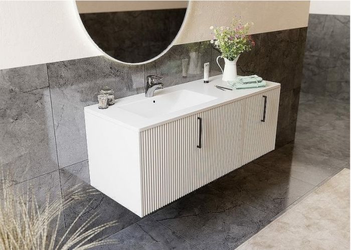 Тумба с раковиной SanVit Рольф L 120 krolfL120 подвесная Белый глянец