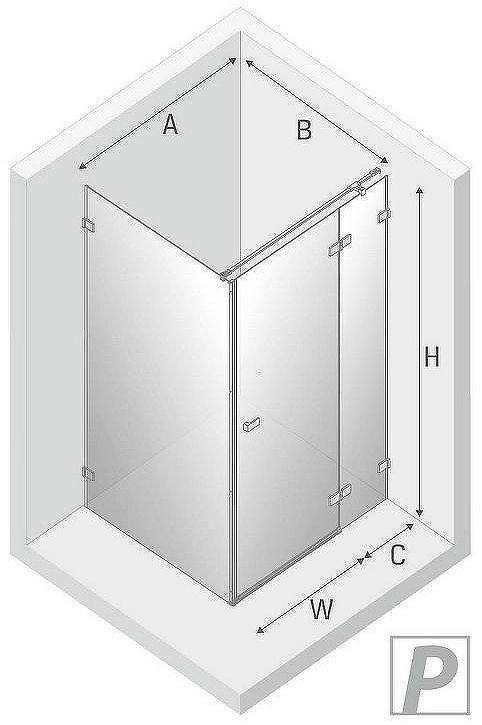 Душевой уголок New Trendy Avexa Chrome 90х110 R EXK-1476 профиль Хром стекло прозрачное